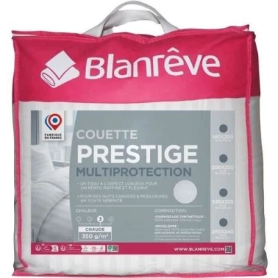 Image de Couette Chaude 220 x 240 cm Prestige Multiprotection 100% Polyester 2 Personnes Satin rayé