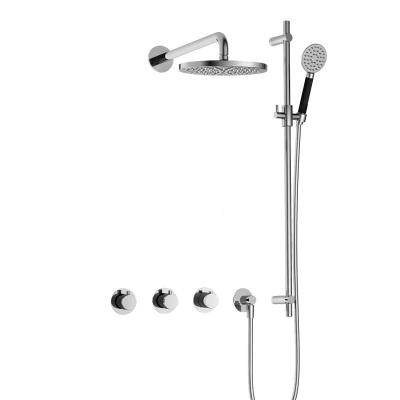 Afbeelding van Hotbath Cobber Regendoucheset IBS70 Chroom Ronde handdouche 20cm Hoofddouche Wandarm Handouche met glijstang