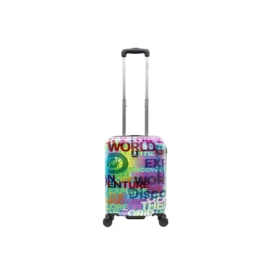 Afbeelding van Discovery Handbagage Harde Koffer / Trolley Reiskoffer 55x37x23cm Explore The World Bedrukt