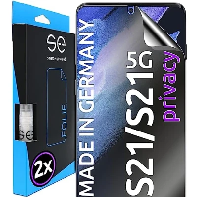 Afbeelding van S.E 2 stuks privacyfolie voor Samsung Galaxy S21 uit Duitsland anti spyfolie stof en luchtbelvrij