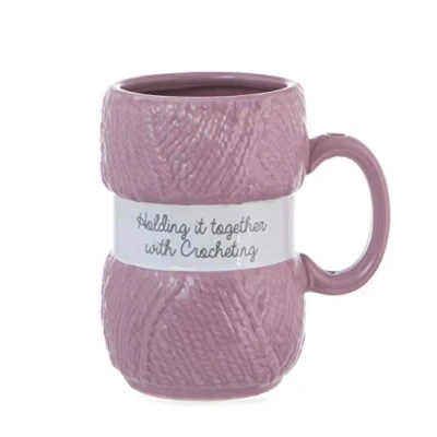 Afbeelding van Boxer Gifts gehaakte geschenkmok realistische details van wollen bol fancy accessoires grappige cadeaus voor vrouwen en haken verjaardag Kerstmis, roze