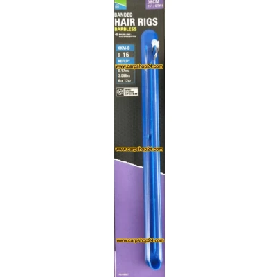 Afbeelding van Preston KKM B Banded Hair Rigs Barbless 38cm (8 pcs) Maat : haak 16 0.17mm