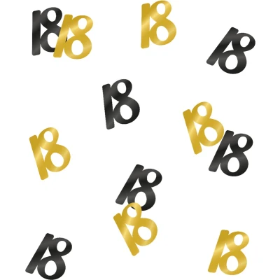 Afbeelding van Confetti Tafeldecoratie 18 jaar Classy per zakje van 14 gram