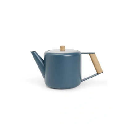 Afbeelding van Bredemeijer Theepot Duet Design Boston 1,1L Blauw Dubbelwandig