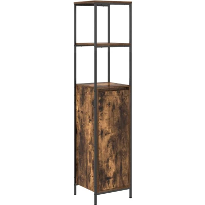 Afbeelding van Badkamermeubel met planken 36x35x165 cm gerookt eiken