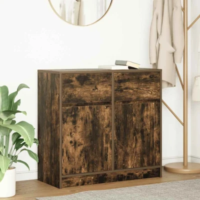 Afbeelding van vidaXL Dressoir met lade 80x34x76 cm spaanplaat gerookt eikenkleurig