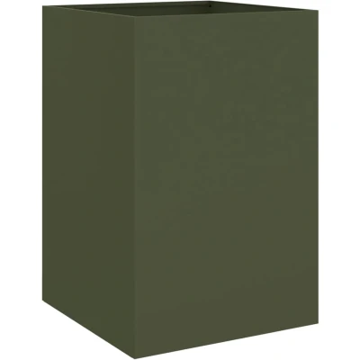 Afbeelding van Plantenbak 52x48x75 cm koudgewalst staal olijfgroen