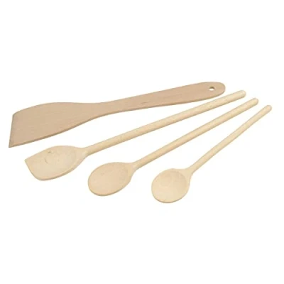 Image de Set de 4 ustensiles cuisine en bois FSC Fackelmann Eco Friendly ref 31125