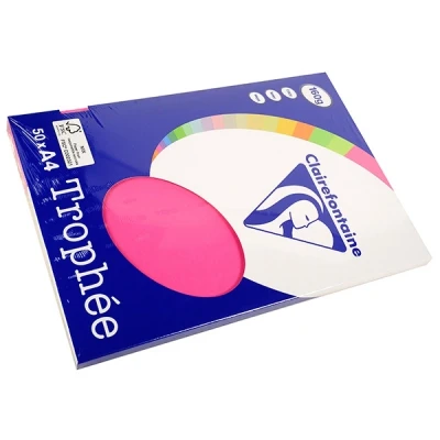 Image de Clairefontaine papier couleur 160 g/m² A4 (50 feuilles) rose fuchsia