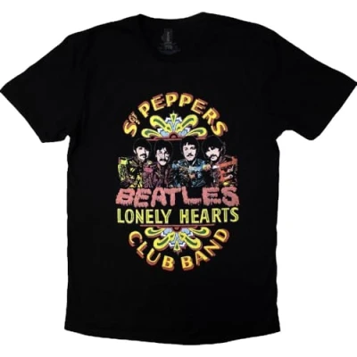 Afbeelding van The Beatles Sgt Pepper 2 Heren T shirt L Zwart