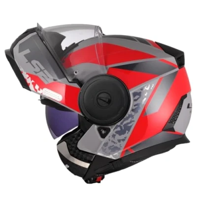 Afbeelding van LS2 FF902 Scope II systeemhelm Oxyd grijs rood XXXL