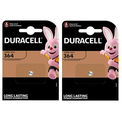 Afbeelding van DURACELL 2 x zilveren oxide batterijen voor horloges 364 (SR60) 1,5 volt