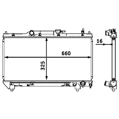 Afbeelding van MAHLE ORIGINAL CR 544 000S Radiateur voor voertuigen met/zonder airco 325 660 16 Koelribben gesoldeerd