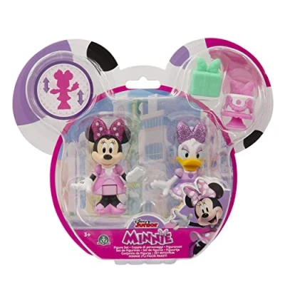 Afbeelding van Disney Minnie, 2 beweegbare figuren, 7,5 cm, met accessoires, feestthema, speelgoed voor kinderen vanaf 3 jaar, GIOCHI PREZIOSI, MCN173
