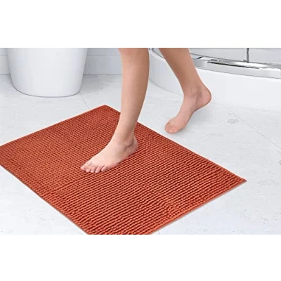 Afbeelding van Emma Barclay Noodle Badmat, antislip, zacht, gebrand oranje, 40 x 60 cm
