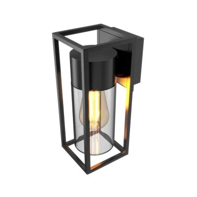 Afbeelding van Calex LED Wandlamp Genoa E27 IP44 Spatwaterdicht Zwart Aluminium Industrieel Modern