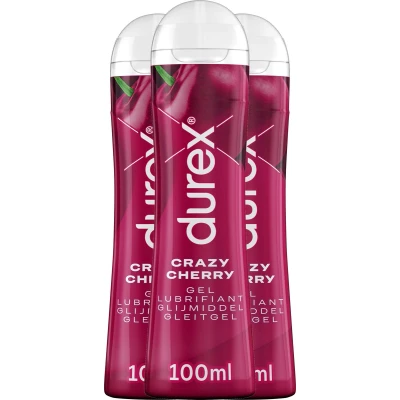 Afbeelding van Durex Glijmiddel Crazy Cherry Kers waterbasis 100ML x3