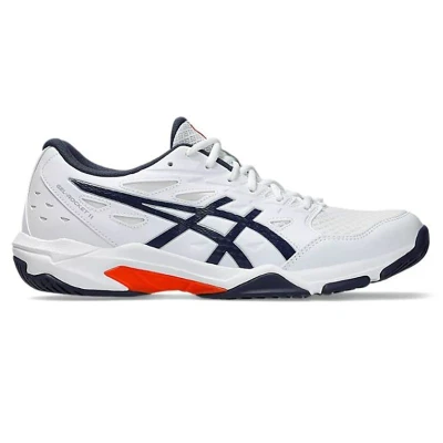 Afbeelding van Asics Gelrocket 11 Volleybalschoenen, Heren, Maat: 45, White/indigo fog Imitatieleer/ textiel