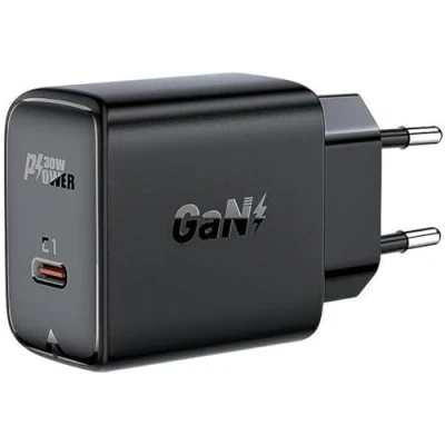 Afbeelding van Acefast GaN USB Type C wandlader 30W, PD, QC 3.0, AFC, FCP zwart (A21 zwart)