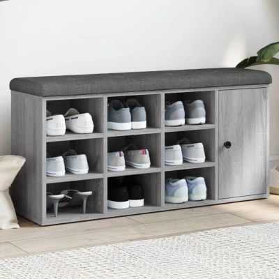 Afbeelding van Schoenenbank 102x32x50 cm bewerkt hout grijs sonoma eikenkleur