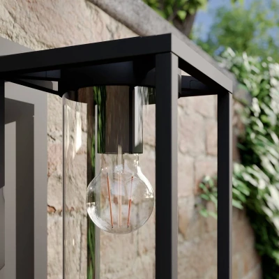 Afbeelding van Lucande Wandlamp buiten 1licht Aluminium, glas H: 38 cm E27 grafietgrijs (RAL 840 M)