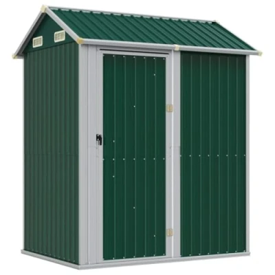 Afbeelding van vidaXL Tuinschuur 192x152,5x237 cm gegalvaniseerd staal groen