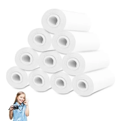 Afbeelding van Lectorias 10 rollen thermisch papier voor kindercamera, 57 mm, navulpapier, wit, zero inkt, draagbare mini printer, apparaat