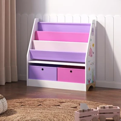 Afbeelding van Kinderboekenkast Neda opbergkast 74x71x23 cm oceaan motief
