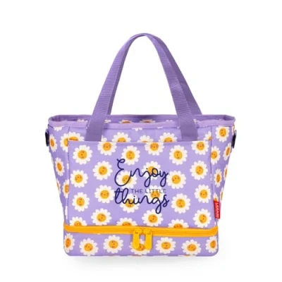 Afbeelding van Legami Koeltas voor eetkamer, kantoor, werk, ruime lunchtas, 10,8 liter, verstelbare schouderriem, schoudertas, Daisy thema, 33 x 22 15 cm