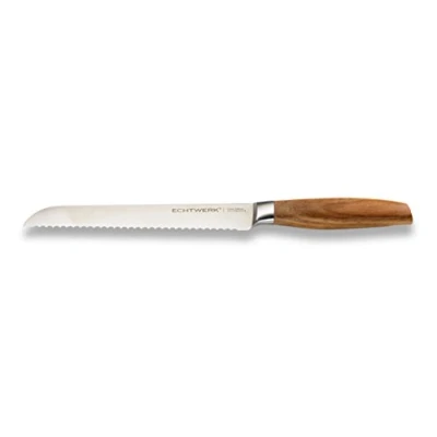 Afbeelding van ECHTWERK Classic Edition broodmes van hoogwaardig staal, met gekarteld lemmet, roestvrij ergonomische handgreep acacia, lemmetlengte 20 cm