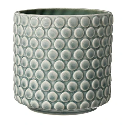 Afbeelding van Bloomingville Bloempot, stippen, decoratieve bloempotten, kleur voor binnen, creatieve retrostijl, S (12,5 cm ø), groen, keramiek