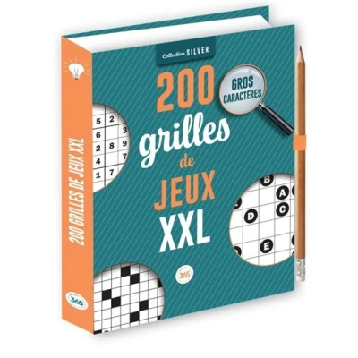 Image de 200 grilles de jeux XXL pour les seniors crayon offert