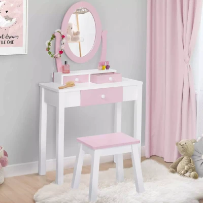 Image de Coiffeuse enfant BETTANY avec miroir et tabouret