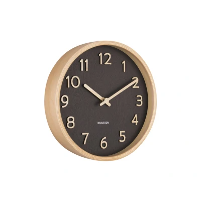 Afbeelding van Karlsson wandklok Pure small black Zwart / 22 x 4,5 cm Hout