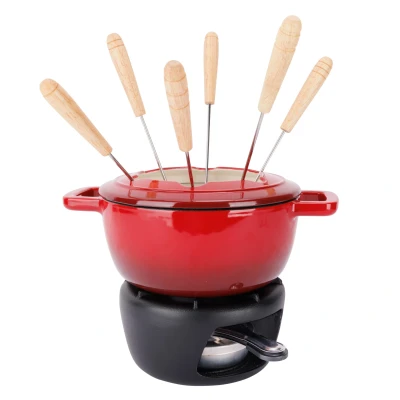 Afbeelding van Cosy &amp; Trendy Fondueset Fontestic Gietijzer Traditional Red Ø 18 cm