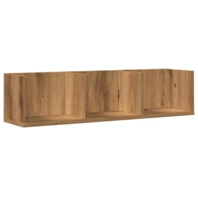 Afbeelding van CD wandschap 75x18x18 cm bewerkt hout artisanaal eikenkleurig