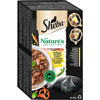 Afbeelding van 32x85g Gevogelte Selectie in Saus Sheba Nature&#039;s Collection Kattenvoer
