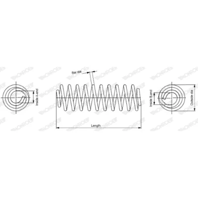 Afbeelding van MONROE SE3422 Chassisveer Schroefveer met constante diameter AUDI: A3 Sportback, Hatchback