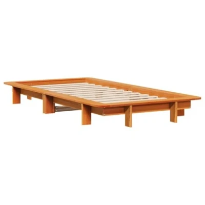 Afbeelding van vidaXL Bedframe zonder matras massief grenenhout wasbruin 100x200 cm