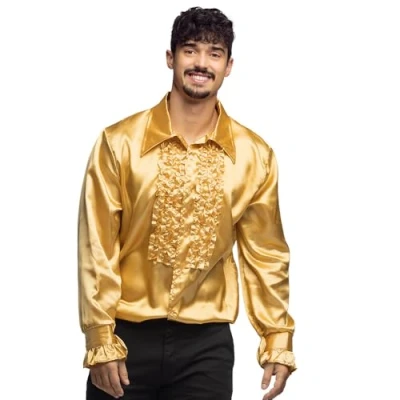 Afbeelding van Boland Party shirt goud (XL) Volwassenen Danser/danseres 80&#039;s &amp; 90&#039;s Disco