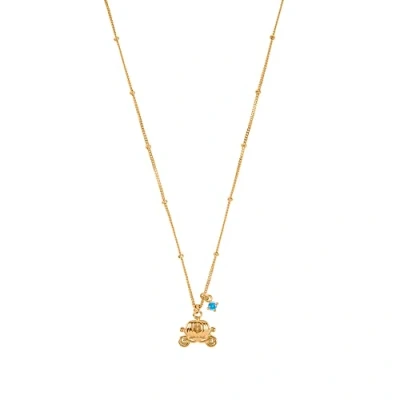 Afbeelding van Disney Assepoester N903223YZBL 18 vergulde Sterling zilveren koets ketting, één maat, Zilver, Geen edelsteen, edelsteen