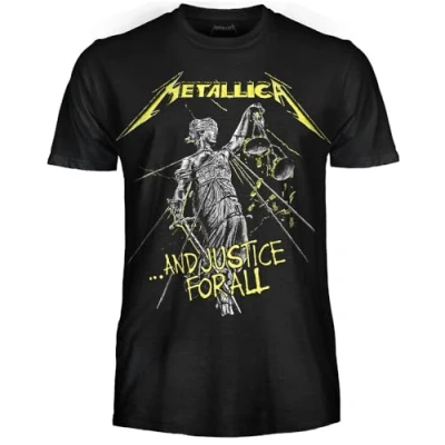 Afbeelding van Metallica And Justice For All T Shirt Rock Official Band Heavy Metal Unisex Volwassenen Jongens,