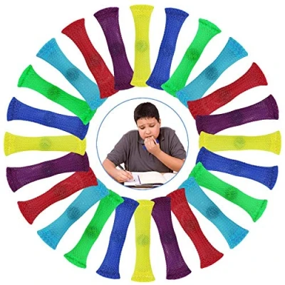 Afbeelding van 24 stuks fidget speelgoed, verlicht stress voor kinderen, decompressiespeelgoed van marmer ter verbetering de concentratie autistische patiënten