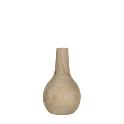 Afbeelding van Pia Vaas H28 x Ø16 cm Paulownia Hout Lichtbruin