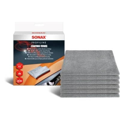 Afbeelding van SONAX Coating Towel 04511000 set van 6 zachte microvezeldoeken voor het voorzichtig verwijderen polijs en afdichtresten