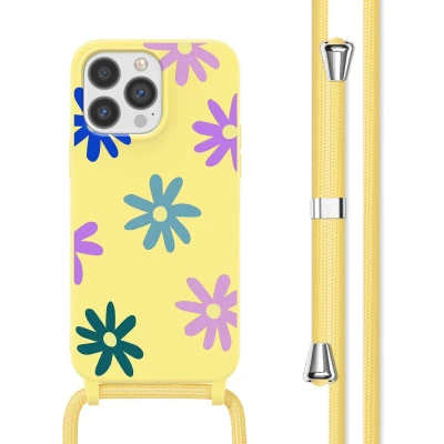 Afbeelding van imoshion hoesje Geschikt voor iPhone 13 Pro met koord Siliconen design Meerkleurig / Yellow Flower Distance