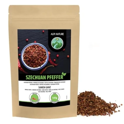 Afbeelding van Hele Szechuan peper (100 g), 100% natuurlijke peper, groene peperkorrels zonder toevoegingen, veganistische timut