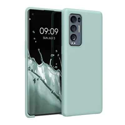 Afbeelding van kwmobile telefoonhoesje geschikt voor Oppo Find X3 Neo Hoesje met siliconen coating Smartphone case in mintgroen