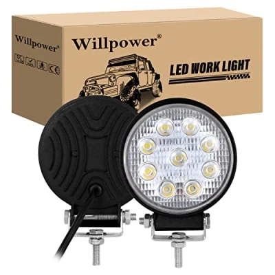 Afbeelding van Willpower 2PCS 10CM 27W Led Werklampen Voor Tractor Lichtbalk 12V 24V Offroad Rijdende Lichten Schijnwerper Mistlamp Light Bar Vrachtwagen Auto Boot 4x4 ATV