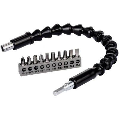 Afbeelding van Bosch Accessories 2608522377 Bitset 11 delig Plat, Kruiskop Pozidriv, Phillips, Binnen zesrond (TX), Inbus